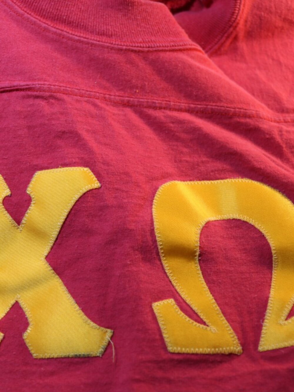Chi Omega Jersey Shirt XL Red ΧΩ Fraternity for Women ChiO - Picture 8 of 8